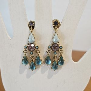 NWT'S - COWGIRL CONFETTI -  Lilac and Teal Jeweltone Drop Stud Earrings